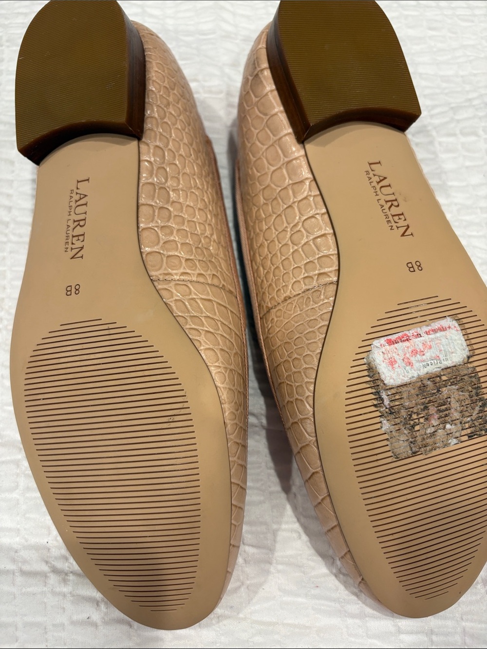 Ralph Lauren Blush Pink Croc-Embossed Leather Flats
Size 8 - Picture 6 of 6